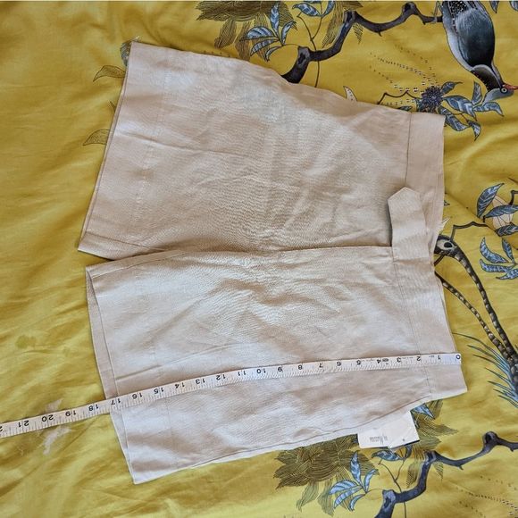 Neiman Marcus linen mom shorts sz 2 nwt light tan high waist - Picture 5 of 5